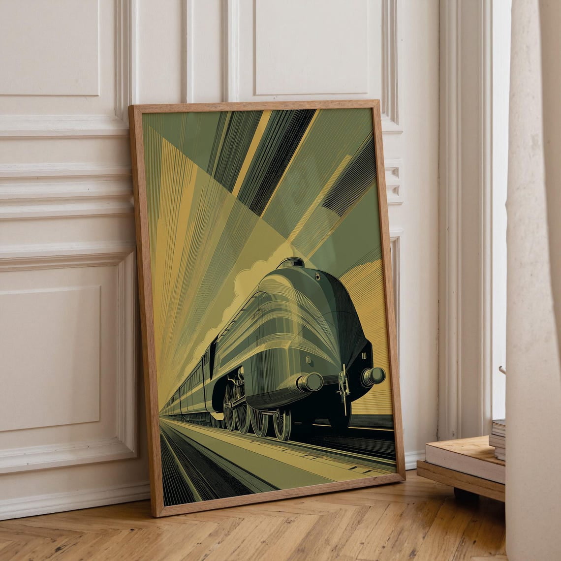 Art Deco Train Vintage Locomotive Wall Art Poster Unframed Paper Print ...