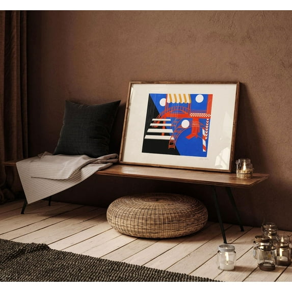 Art Deco Wall Art, Abstract Wall Art, Colorful Geometric Art Poster, Abstract Theater Stage De Poster, Cubist Avant Garde Decor Home Decor #7, 8x12 UNFRAMED