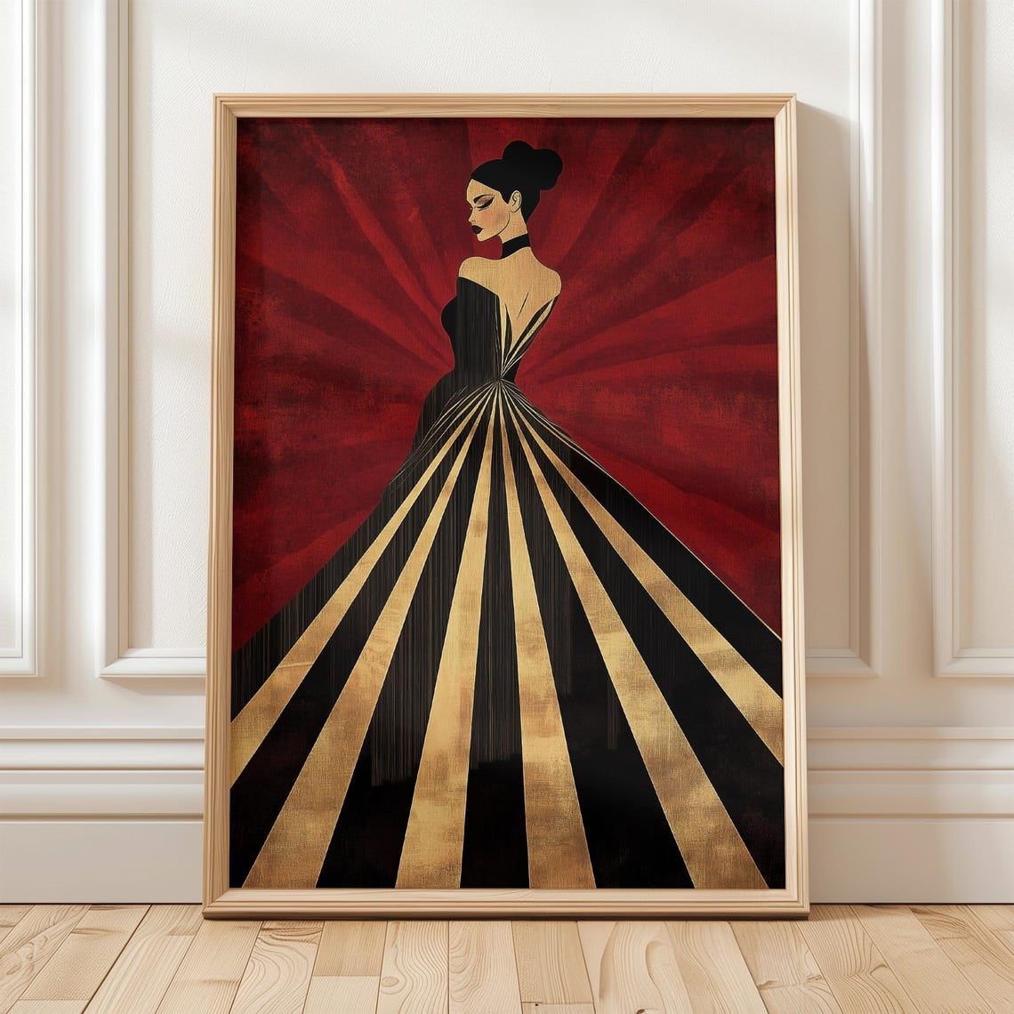 Art Deco Wall Art - Elegant Woman In Black & Gold Dress, Vintage Glamour  Poster For Modern Home Decor Wall Art, Modern Wall Decor, 8x12 UNFRAMED -  Walmart.com