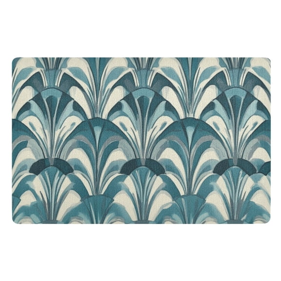 Art Deco Wallpaper Patterns Floor Door Mat Outdoor Indoor for Home Entrance Welcome Mats 32"x20"