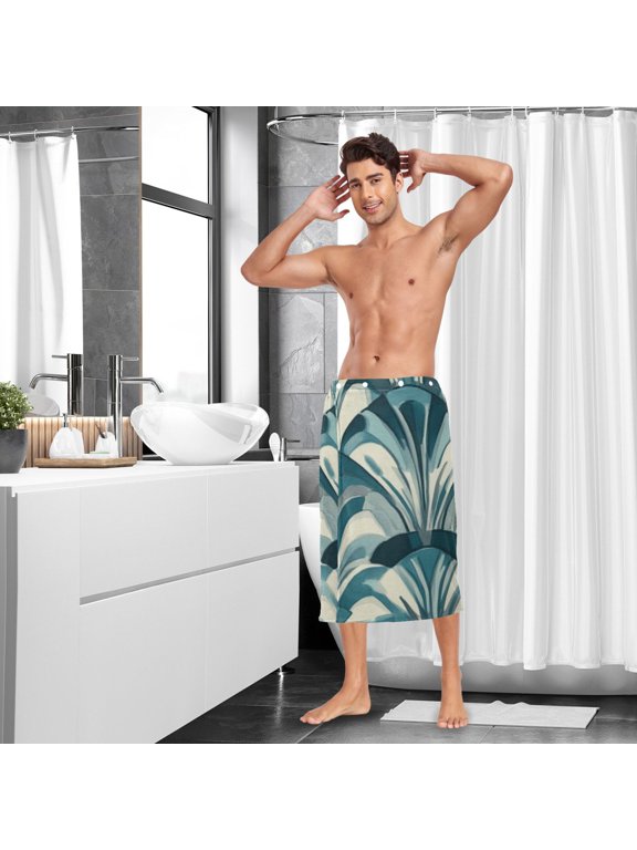 Art Deco Wallpaper Patterns Men Bath Towel Adjustable Body Wrap for Sauna Spa Gym Shower After Soft Cover Up
