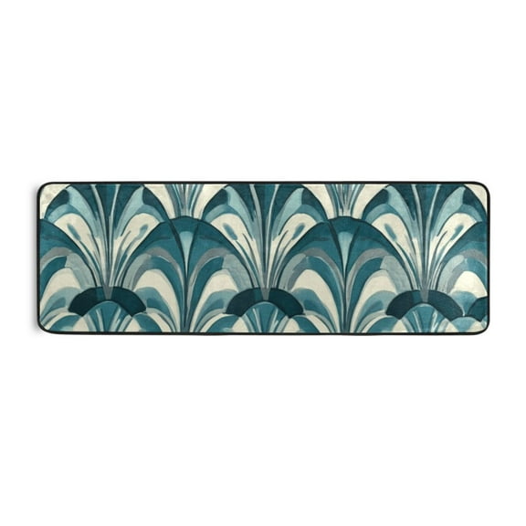 Art Deco Wallpaper Patterns Runner Rug for Hallways Kitchen Non Slip 2'x 6' Washable Hall Carpet for Bedroom Entryway Laundry Room