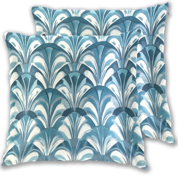 Art Deco Wallpaper Patterns Throw Pillow Covers 16x16 Inch 2 Packs Decorative Square for Living Room Couch Bed Sofa
