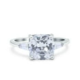 thumbnail image 1 of Art Deco Wedding Bridal Ring Butter Size-9 Simulated CZ 925, Sterling Silver, 1 of 7