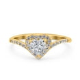 thumbnail image 1 of Art Deco Wedding Bridal Ring Size-6 CZ Halo Heart 925 Sterling Silver, 1 of 7