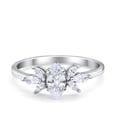 thumbnail image 1 of Art Deco Wedding Ring Marquise Simulated Cubic Zirconia 925 Sterling Silver Size 7, 1 of 5