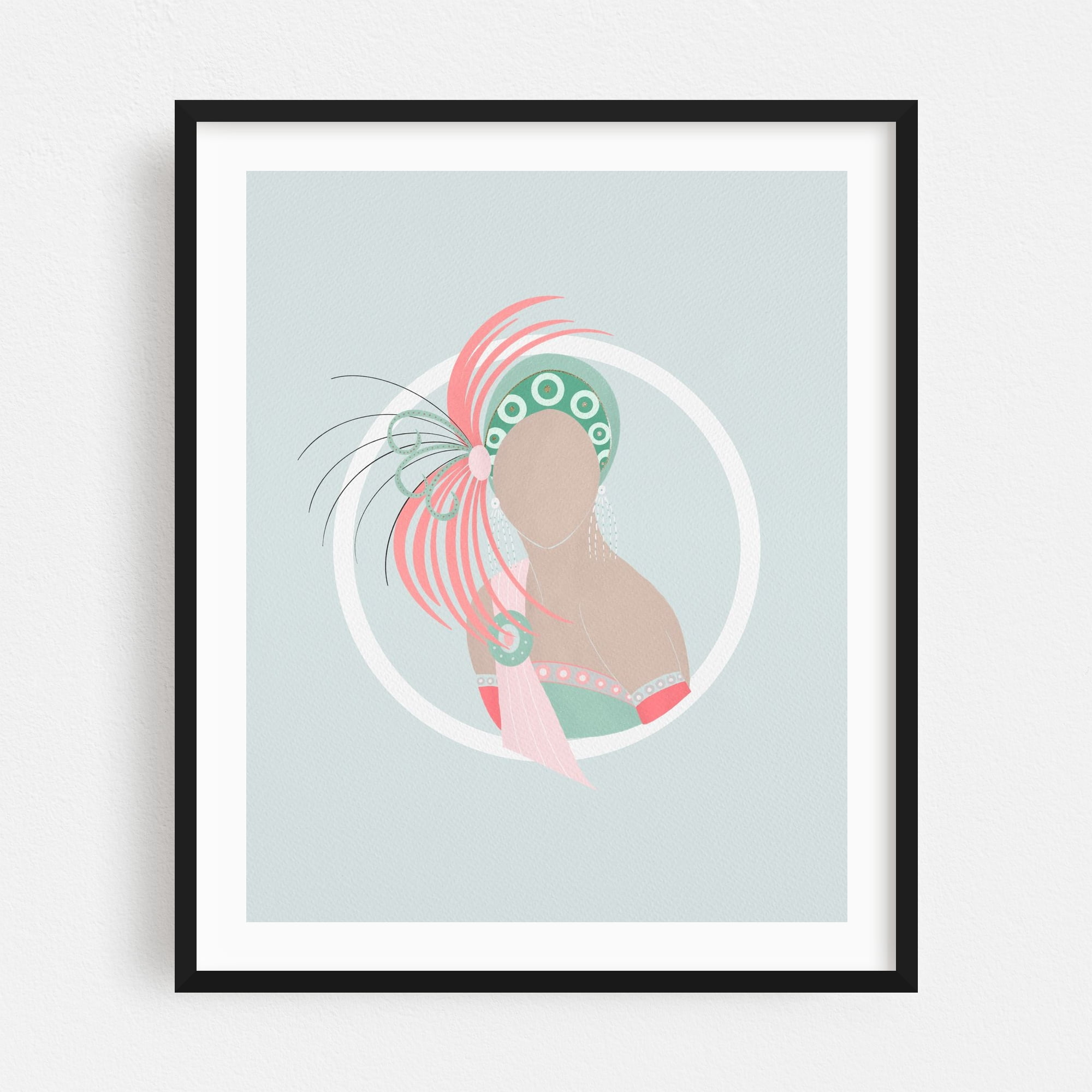 Art Deco lady with a feathered headdress - Illustration Art Deco ...