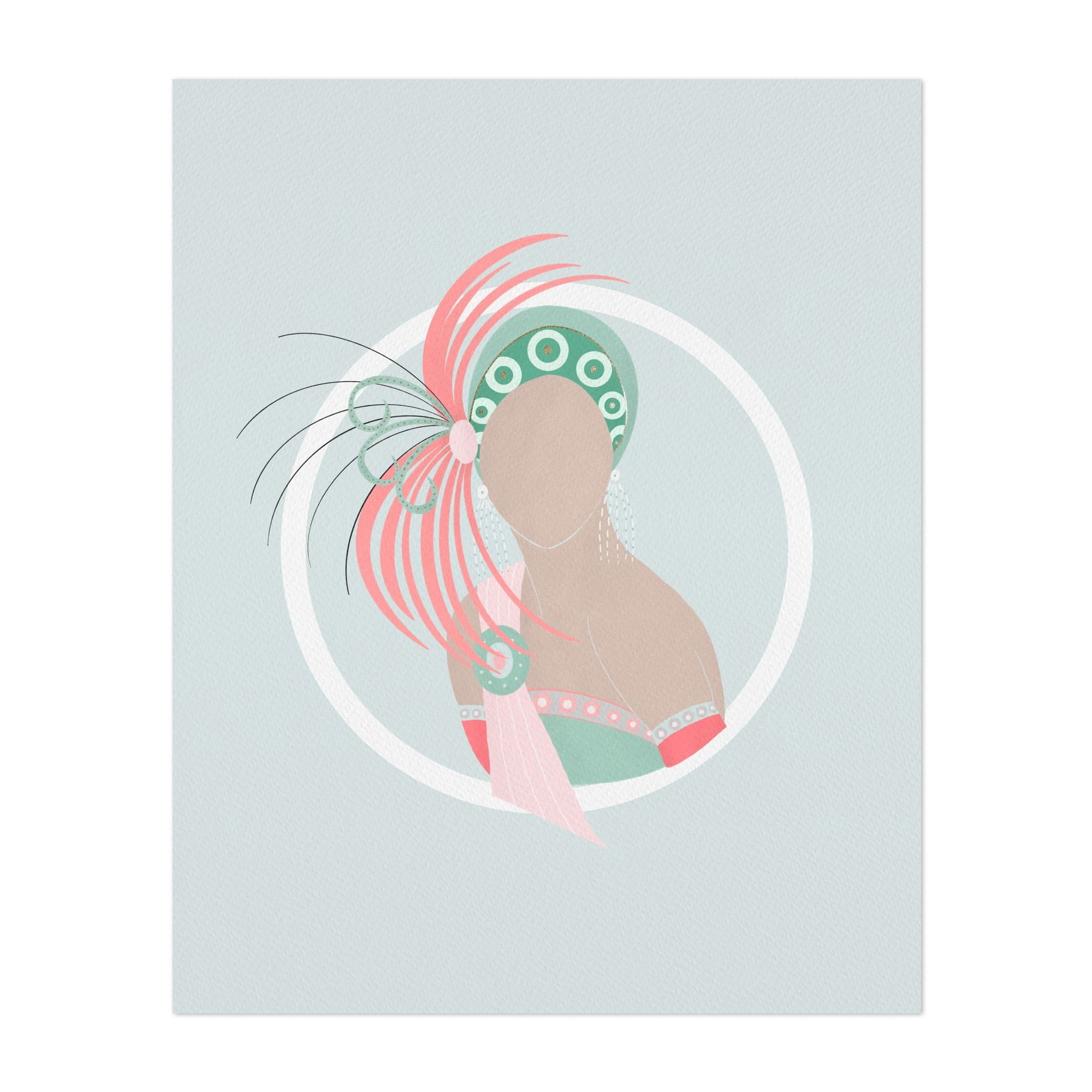 Art Deco lady with a feathered headdress - Illustration Art Deco ...