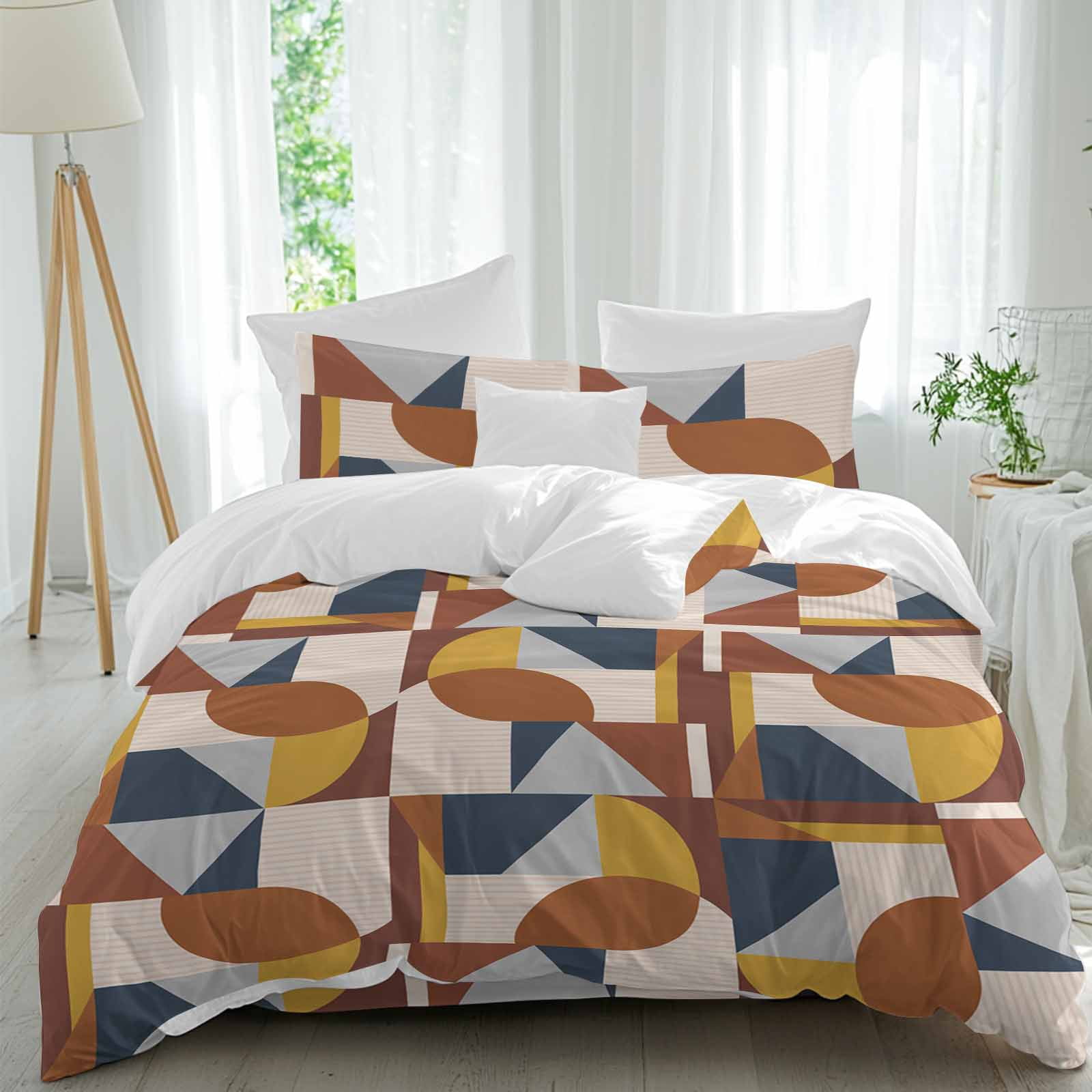 Art Decor 4 Piece Duvet Cover Set Full Size Mid-Century Modern Abstract ...