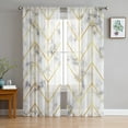 Art Design Marble Sheer Curtains for Living Room Bedroom Kitchen Tulle