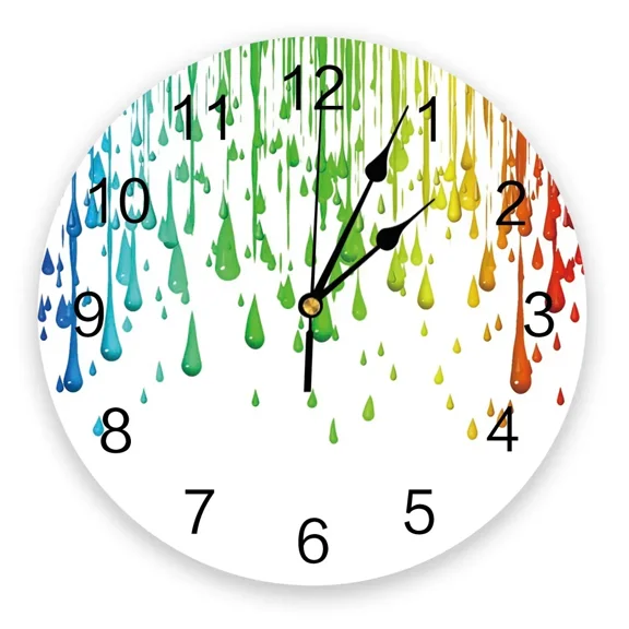 Art Design Water Droplets Wall Clock For Home Decoration Living Room Quartz Needle Hanging Watch Modern Kitchen Clock（10 Inch）