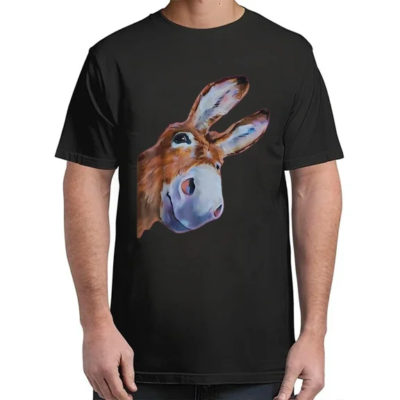 Art Donkey Head Smile Eagerly Donkey Lover Men T-Shirt Classic for Unisex S–4XL