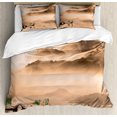 thumbnail image 1 of Art Duvet Cover Set, Chinese Lake Landscape Before Majestic Foggy Mountains in Mist Clouds Dramatic Hill View, Decorative 3 Piece Bedding Set with 2 Pillow Shams, Queen Size, Peach, by Ambesonne, 1 of 3