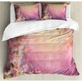 thumbnail image 1 of Art Duvet Cover Set, Enchanted Cherry Blossom Petals Field Shabby Form Floral Garden Spring Picture, Decorative 3 Piece Bedding Set with 2 Pillow Shams, King Size, Pale Pink Peach, by Ambesonne, 1 of 3