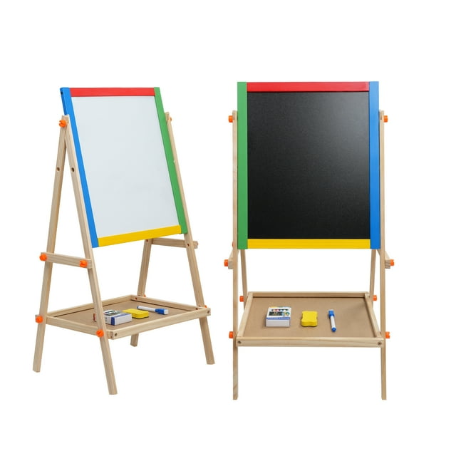 Art Easel for Kids, MoHern Kids Chalkboard Easel, Double Sided Children ...