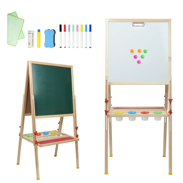 Art Easel for Kids, MoHern Kids Chalkboard Easel, Double Sided Children