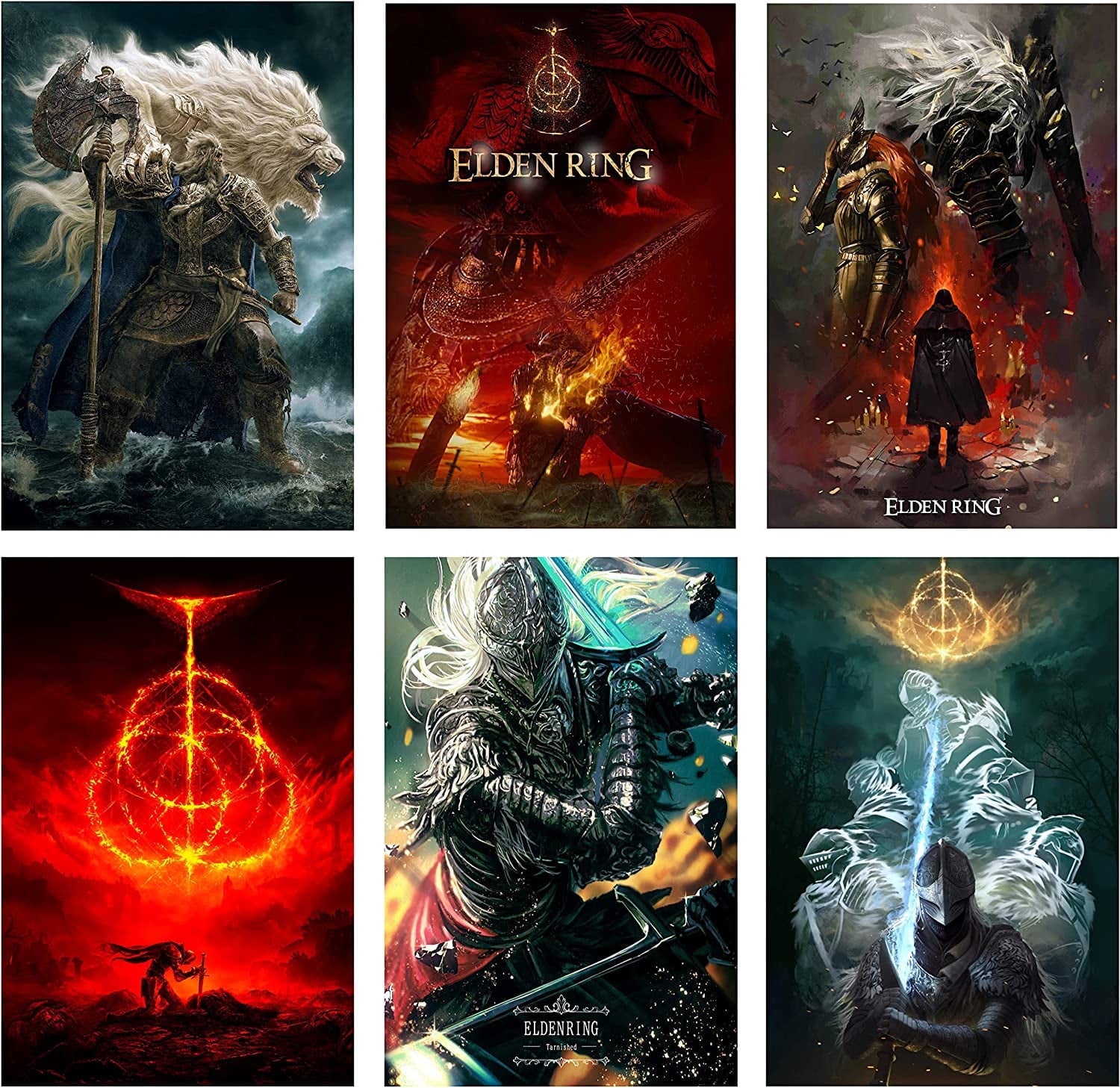 Art Elden Ring Gaming Poster Canvas Print Collection Gift for Game