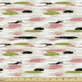 thumbnail image 1 of Ambesonne Art Fabric by the Yard Upholstery, Thick Brushstrokes Stripes, 1 Yard, Coral Black Olive Green, 1 of 4