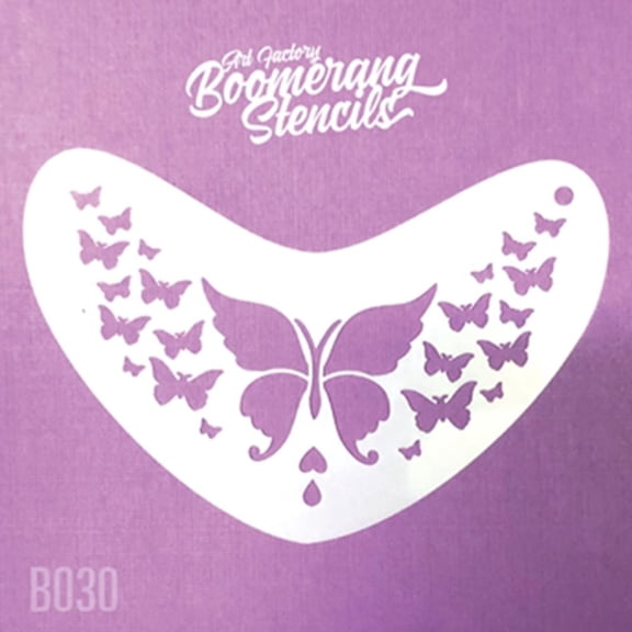 Art Factory Boomerang Stencil - Butterfly, Reusable Face Painting Stencil, Great for Fairs, Carnivals, Party and Halloween