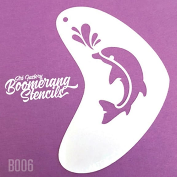 Art Factory Boomerang Stencil - Dolphin, Reusable Face Painting Stencil, Great for Fairs, Carnivals, Party and Halloween
