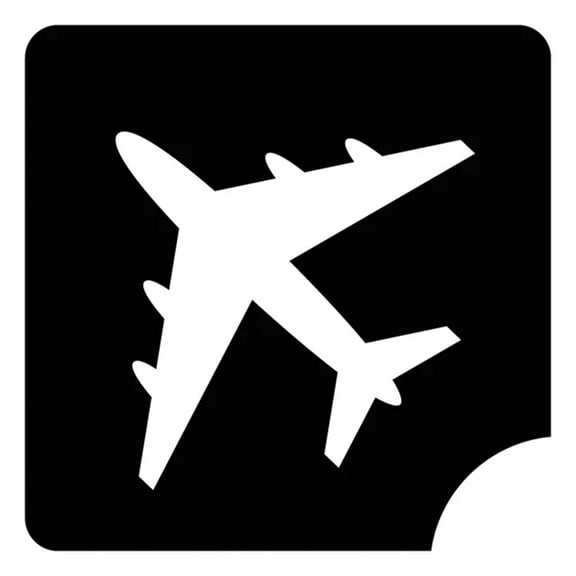 Art Factory Glitter Tattoo Stencil - Airplane (5/pack), Temporary Tattoo Template for Kids Adults, Face Paint Stencil Body Art Stencil, Stencil for Face Painting, Party, Festival,2"x2"