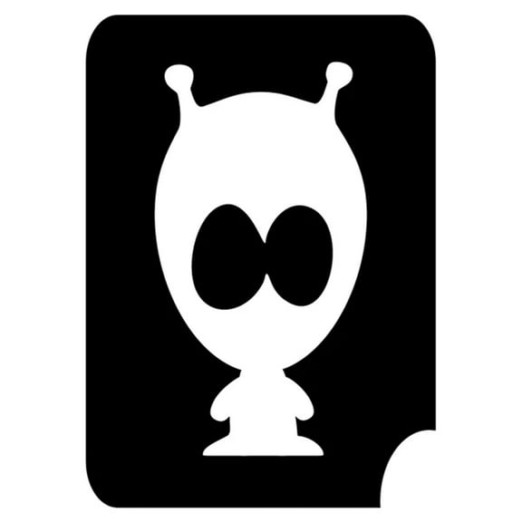 Art Factory Glitter Tattoo Stencil - Alien (5/pack), Temporary Tattoo Template for Kids Adults, Face Paint Stencil Body Art Stencil, Alien Stencil for Face Painting, Party, Halloween,1.6"x 2.3"