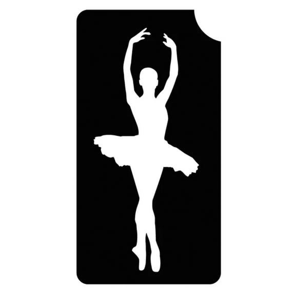 Art Factory Glitter Tattoo Stencil - Ballerina Dance (5/pack), Temporary Tattoo Template for Kids Adults, Face Paint Stencil Body Art Stencil, Stencil for Face Painting,Party, Festival,1.75'' x 3.2''