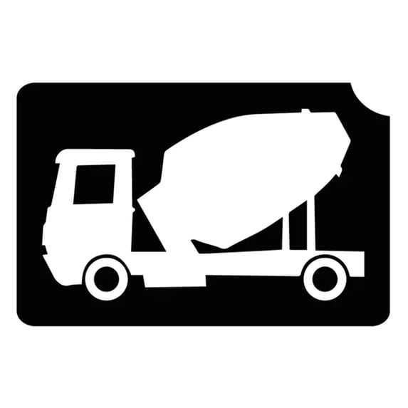 Art Factory Glitter Tattoo Stencil - Cement Mixer Construction (5/pack), Temporary Tattoo Template for Kids Adults, Face Paint Stencil Body Art Stencil, Stencil for Face Painting,Party, 2.4'' x 1.6''