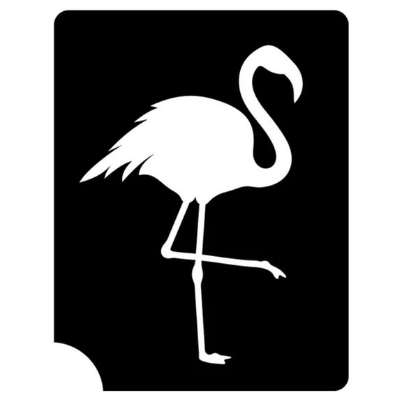 Art Factory Glitter Tattoo Stencil - Flamingo (5/pack), Temporary Tattoo Template for Kids Adults, Face Paint Stencil Body Art Stencil, Flamingo Stencil for Face Painting, Party, Festival, 1.8"x2.5"