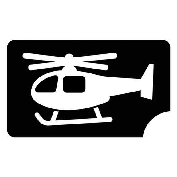 Art Factory Glitter Tattoo Stencil - Helicopter (5/pack), Temporary Tattoo Template for Kids Adults, Face Paint Stencil Body Art Stencil, Stencil for Face Painting, Party, Festival,2.6'' x 1.6''
