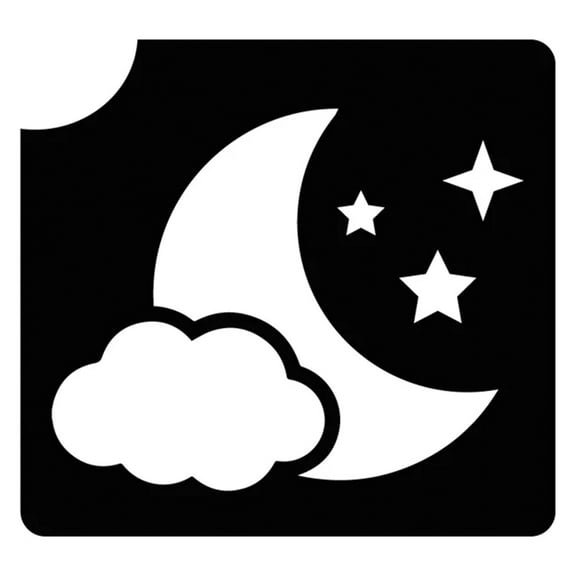 Art Factory Glitter Tattoo Stencil - Moon Cloud & Stars (5/pack), Temporary Tattoo Template for Kids Adults, Face Paint Stencil Body Art Stencil, Stencil for Face Painting, Party, 2.4' x 2.2''