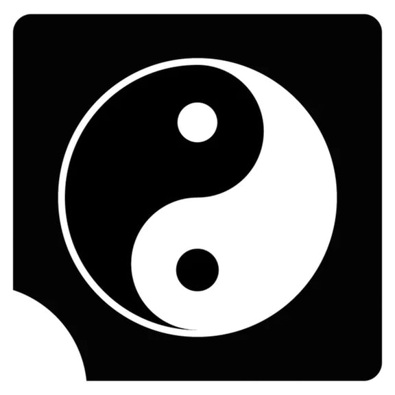 Art Factory Glitter Tattoo Stencil - Ying Yang Perfect (5/pack), Temporary Tattoo Template for Kids Adults, Face Paint Stencil Body Art Stencil, Stencil for Face Painting, Party, Festival,2"x2"