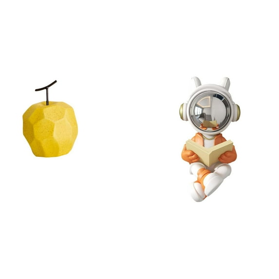 Art Figurine Porcelain Fruit Sculpture Astronaut Statue Geometric Design for Office Living Room Table Decor