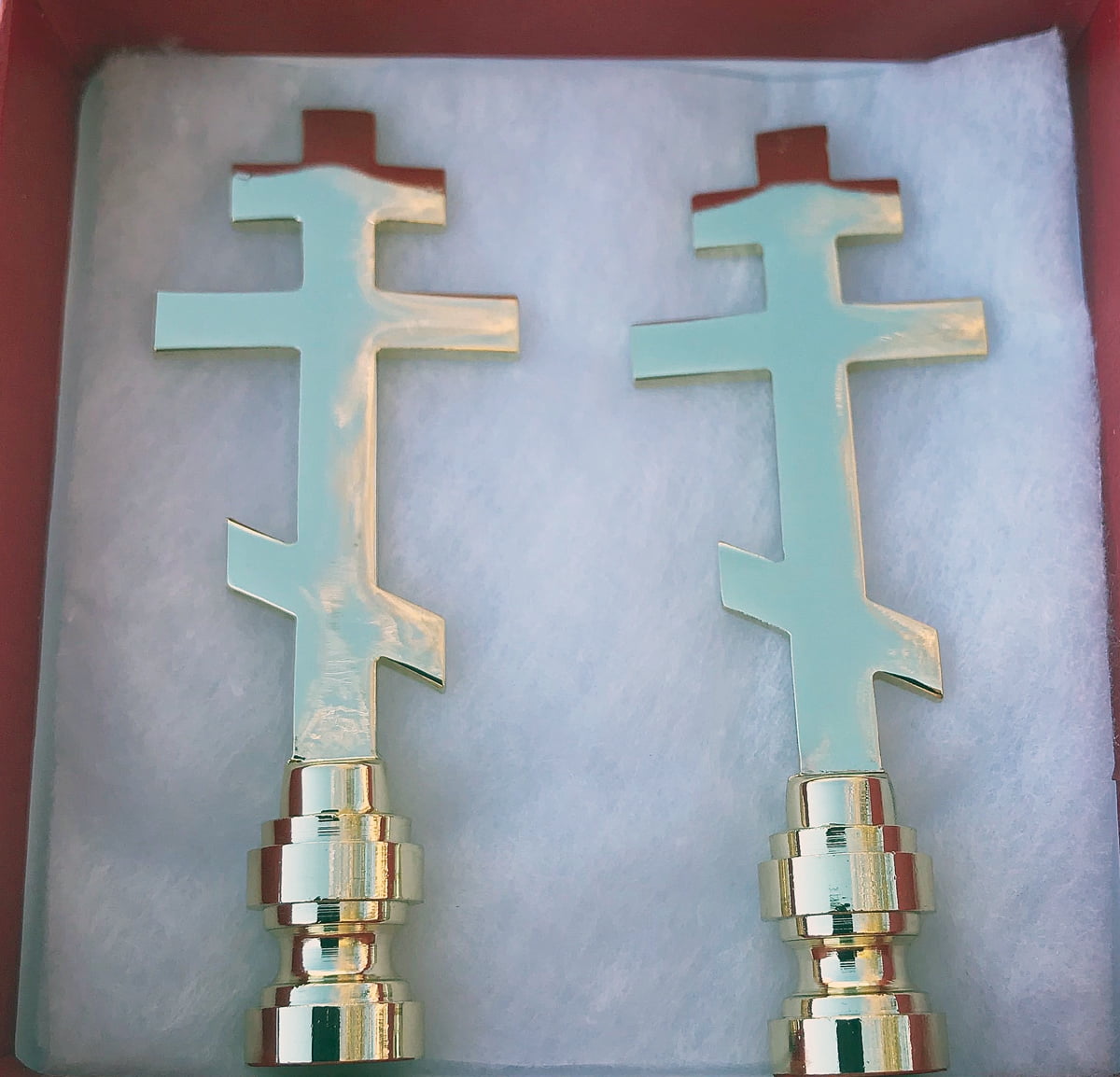 Art Finial - Brass Orthodox Cross, Set of 2 - Religious Works of Art ...