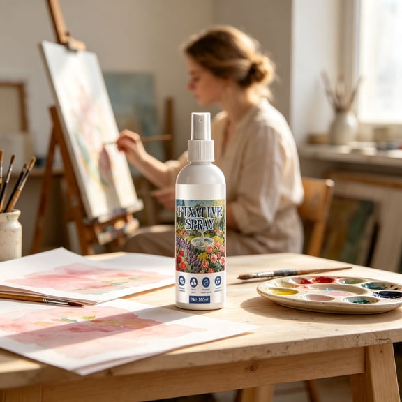 Art Fixative Spray 100ml Quick Drying Smudge Proof Protective Coating for Pencil Drawings Acrylics Gouache