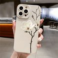 Art Flower Black Style Graphic Phone Case For iPhone 15 14 Pro Max 7 8