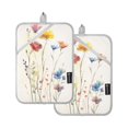 thumbnail image 1 of ALAZA Art Flowers Pot Holders Set of 2 Heat Resistant Kitchen Oven Mitts, 1 of 7