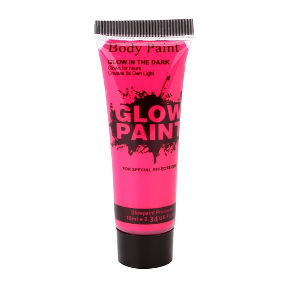 Art Fluorescent Paint for Body Art & Canvas – Neon Pink Glow-in-the-Dark Water-Based Luminous Paint, 10ml (0.34 fl oz)