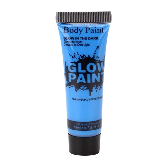 Art Fluorescent Paint for Body Art & Crafts – Non-Toxic Water-Based Neon Glow-in-the-Dark Paint, Vibrant Blue, 10ml (0.34 fl oz)