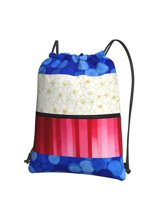 Art French Flag Drawstring Backpack Bag Water Resistant Yoga Shopping Cinch Bag Sackpack For Men Women