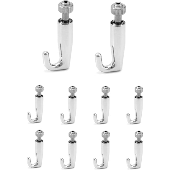 Art Gallery Display Wire Rope Hanger Hooks, 10 Pack Adjustable Metal Hooks Fit 2.0mm Steel Cables Wire Rope, Gallery Picture Hanging System