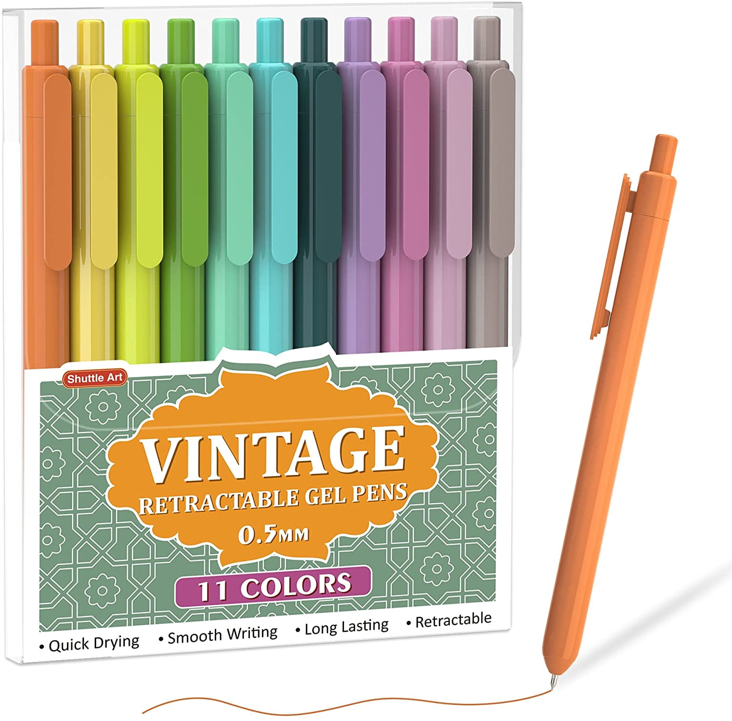 Colored Gel Ink Ball Point Pens - Set of 15 — Shuttle Art