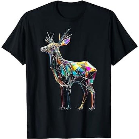 Art | Geometric Colored Animal Pattern Large Breathable Trendy T-shirt
