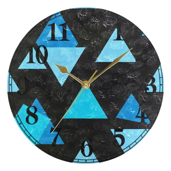 Art Geometric Triangle and Line Silent Wall Clock 10" Non-Ticking Battery Clock