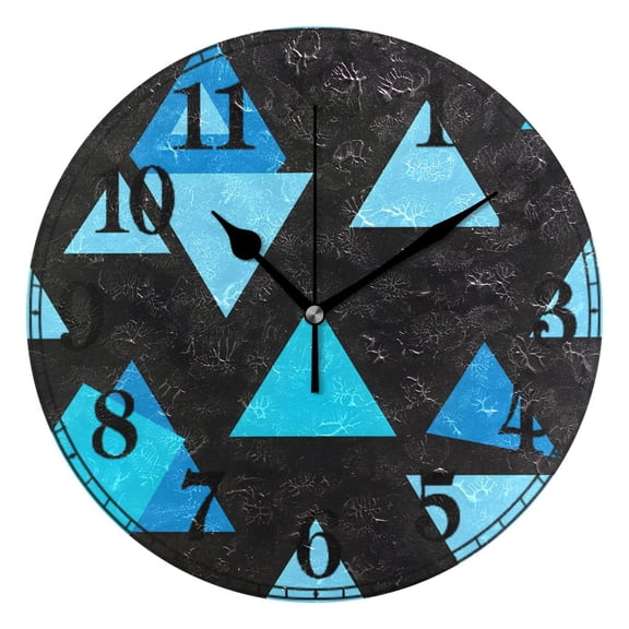 Art Geometric Triangle and Line Silent Wall Clock 10" Non-Ticking Battery Clock