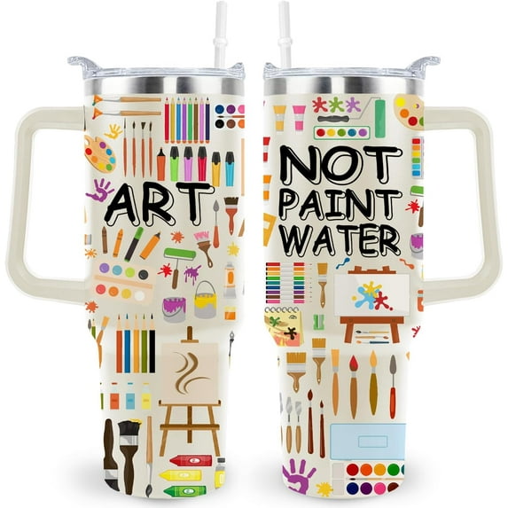 Art Gifts Teacher Gifts Art Insulated Tumbler Cup Art Teacher Appreciation Gifts For Women Men 40 Oz Art Teacher Travel Mug With Straw And Handle
