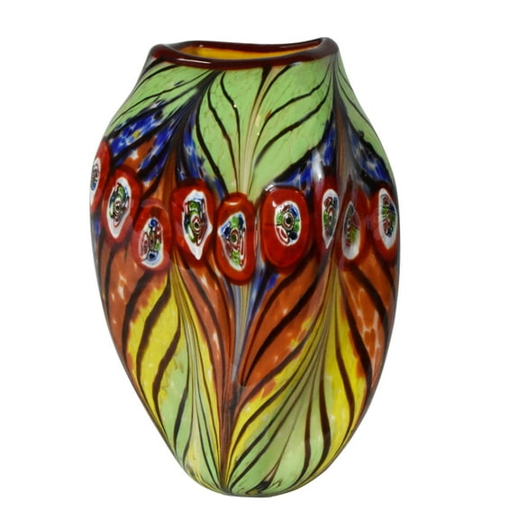 12" Abstract Art Style Glass Vase