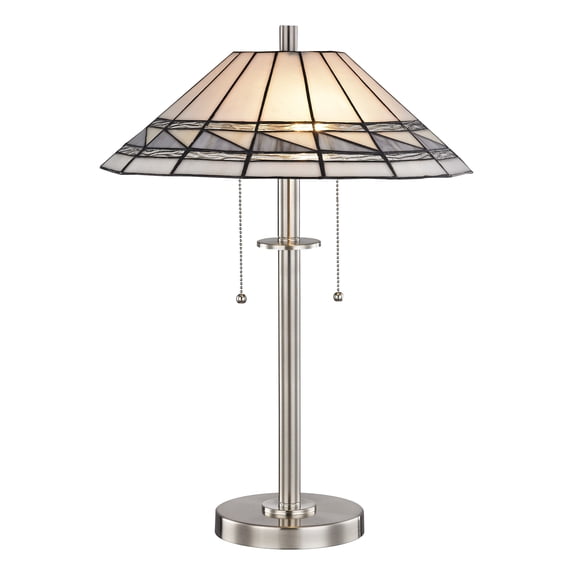 23.25" Vibrantly Colored Brush Finish Table Lamp with Dome Shade