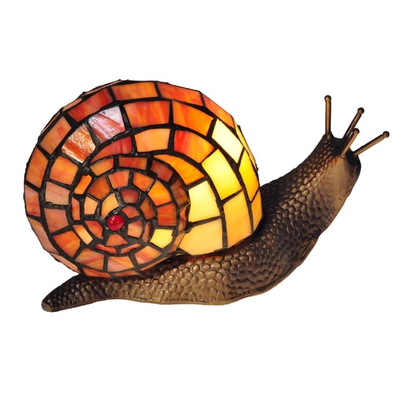 5.75" Vibrantly Colored Mosaic Pattern Snail Shape Accent Lamp