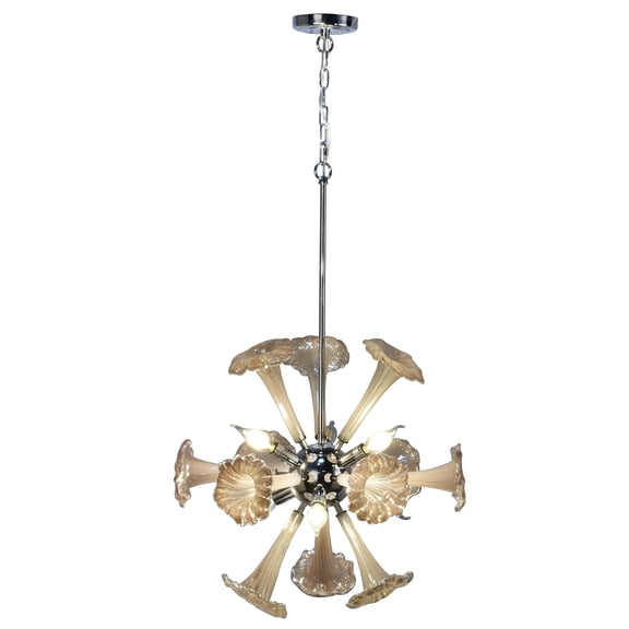Art Glass Designs 60" Yuri Hand Blown 6-Light Chandelier